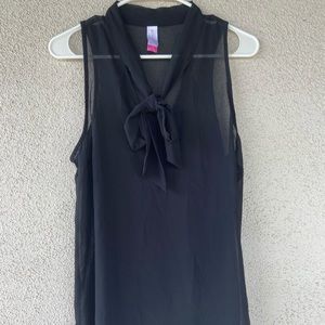 No Boundaries Black Sleeveless Mesh Blouse